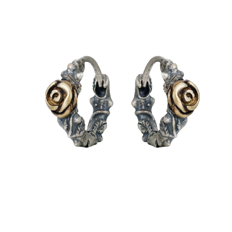 FXPX Y2K rose vintage earrings with intricate floral design and gold accents