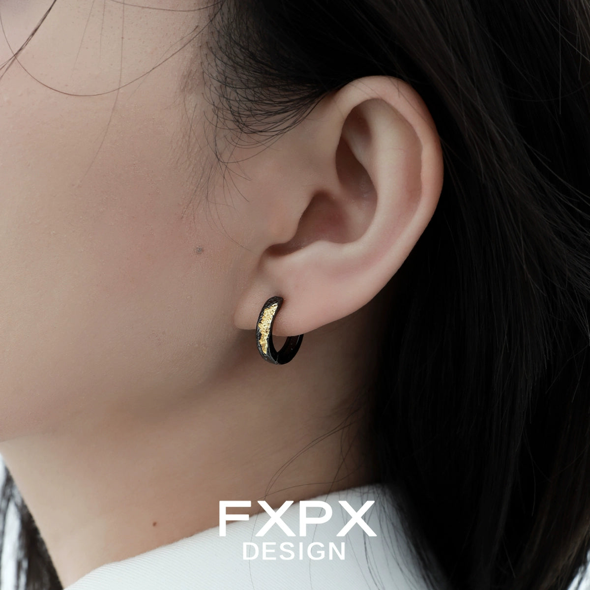 Stylish FXPX Y2K vintage earrings featuring gold accents and a sleek design for a trendy look