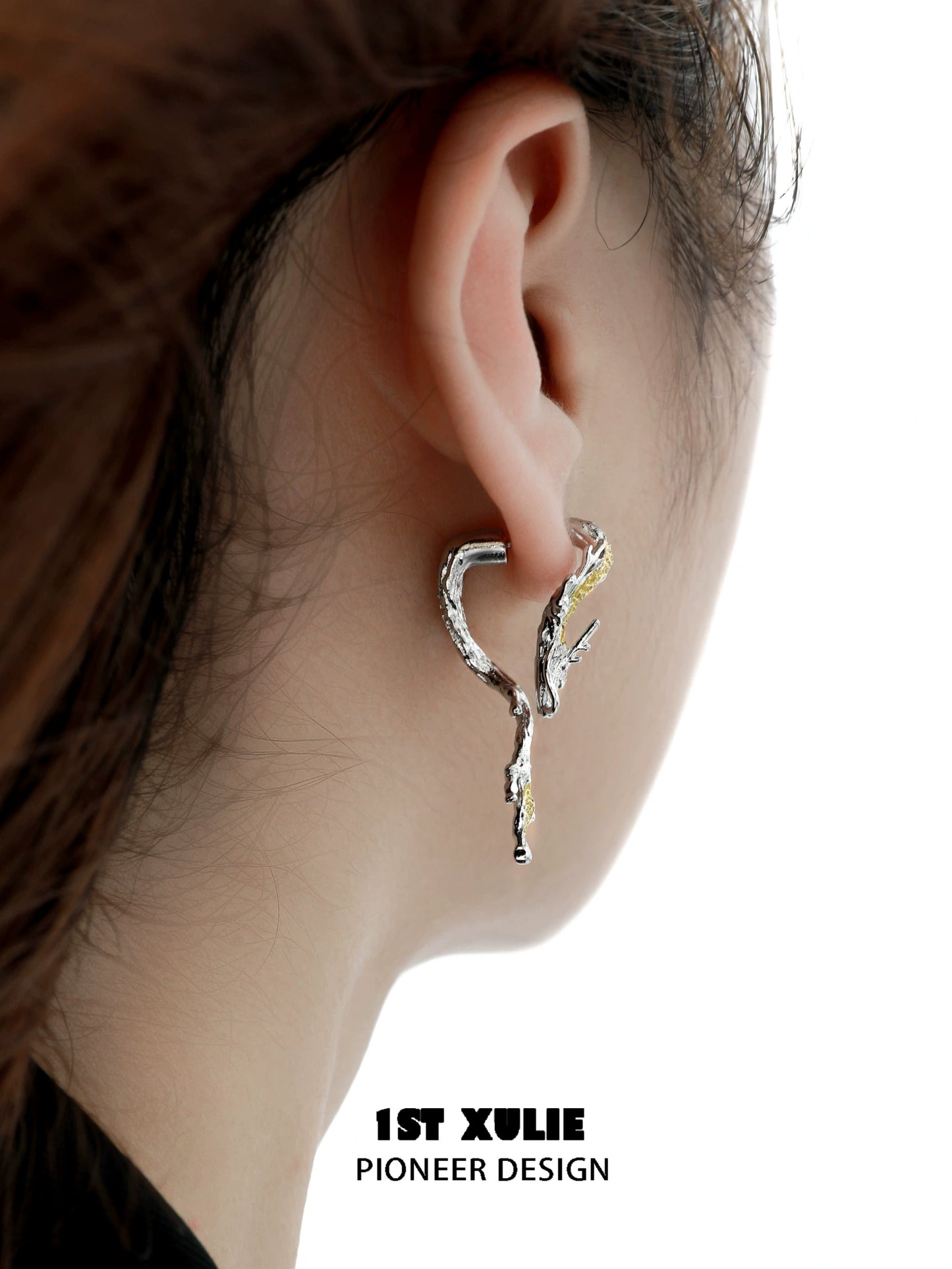Gold dragon stud earrings featuring intricate design for a stylish look