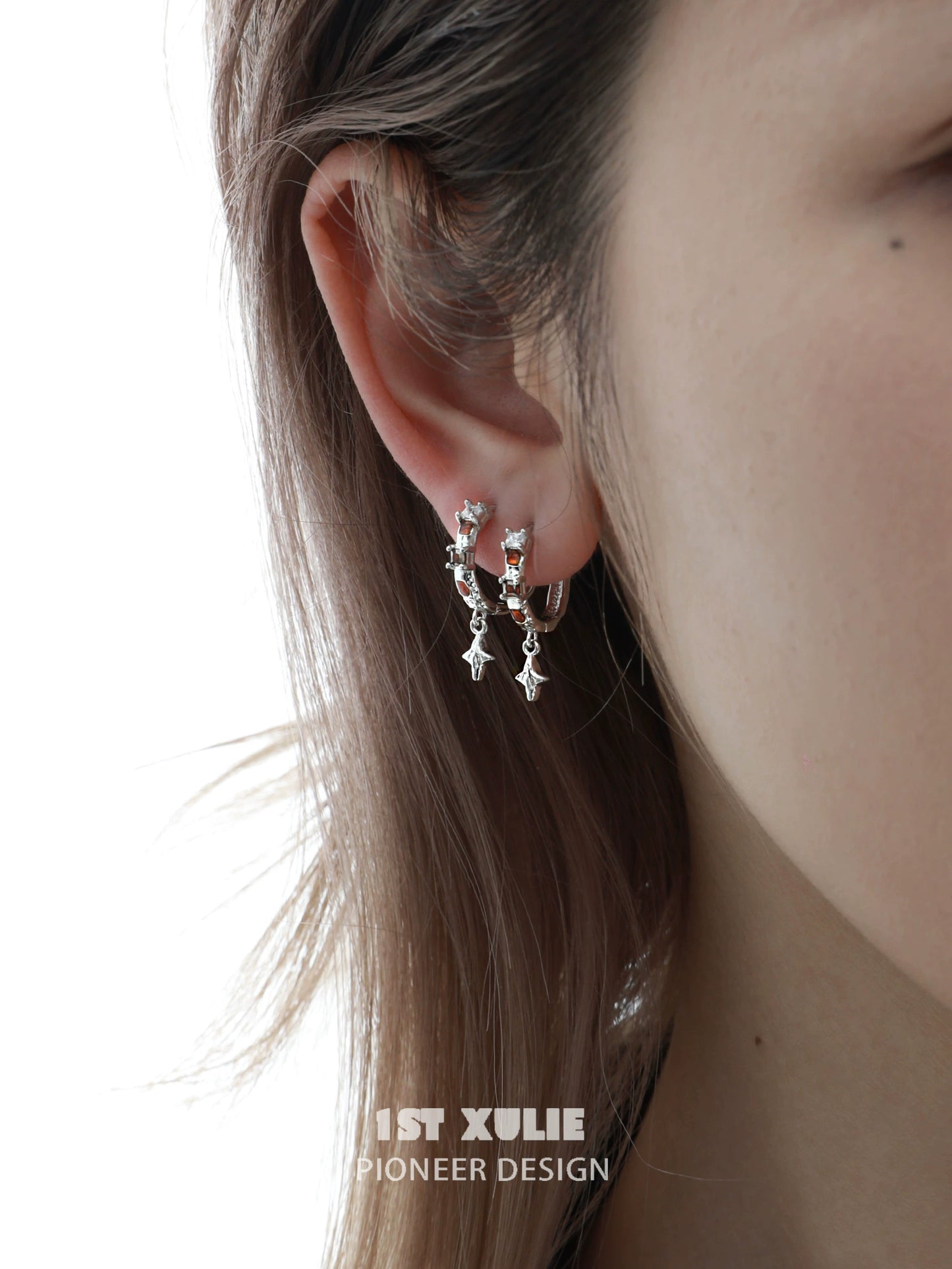 Elegant golden zircon hoop earrings featuring a unique design to enhance any outfit