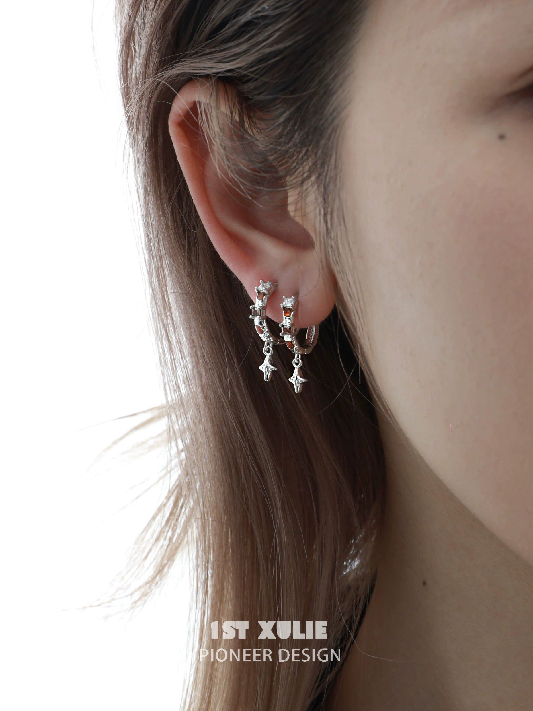 Elegant golden zircon hoop earrings featuring a unique design to enhance any outfit