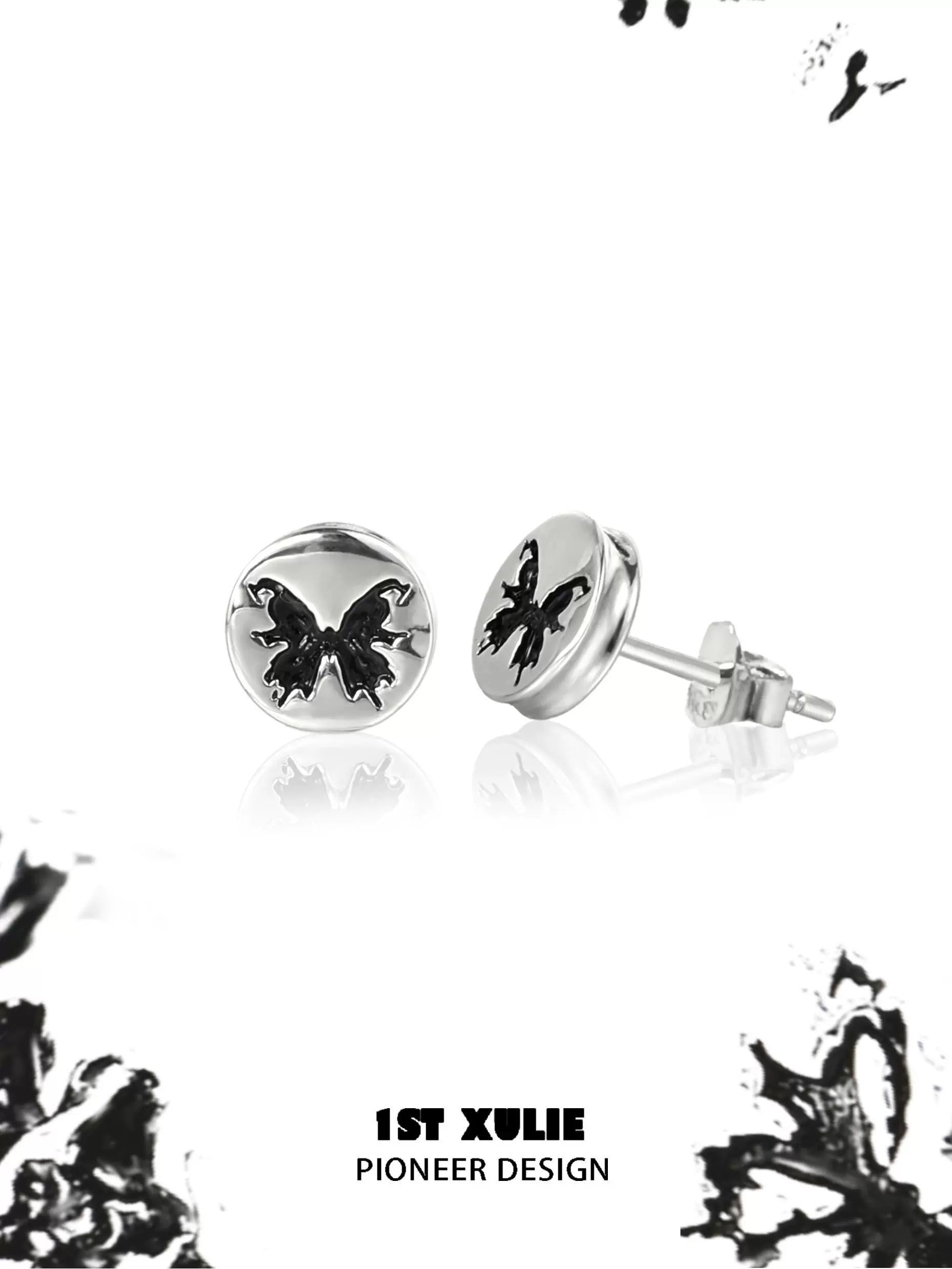 Gothic butterfly earrings in silver with intricate butterfly design for a unique style