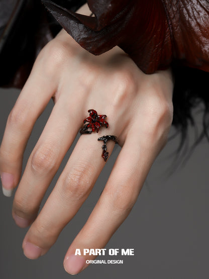 Unique Gothic Mandala Ring by A PART OF ME featuring intricate design and a bold aesthetic