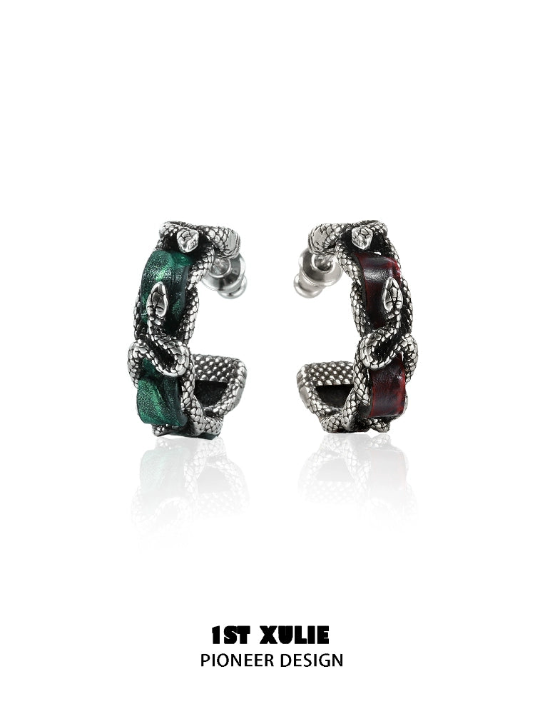 Gothic Venomous Spirit Earrings with Intricate Design and Unique Color Accents by 1ST XULIE