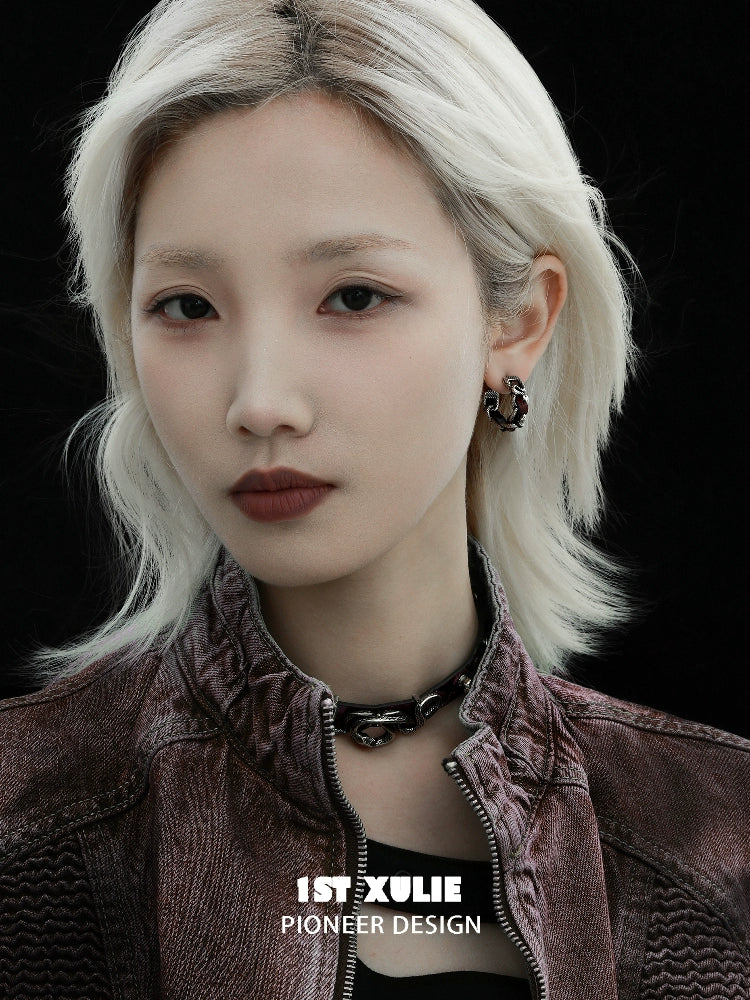 Gothic venomous spirit earrings showcasing a dark, stylish design for a bold fashion statement