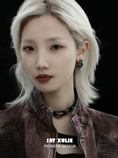 Gothic venomous spirit earrings showcasing a dark, stylish design for a bold fashion statement
