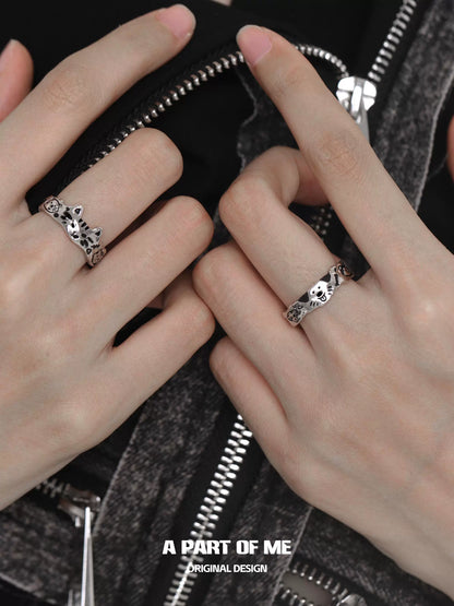 Graffiti pet couple rings designed by A PART OF ME for stylish pet lovers