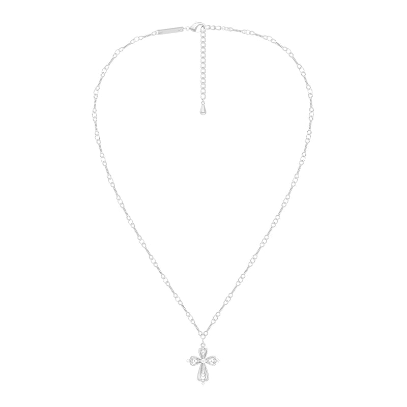 SUN HUNTER lace cross necklace with elegant design and adjustable length chain