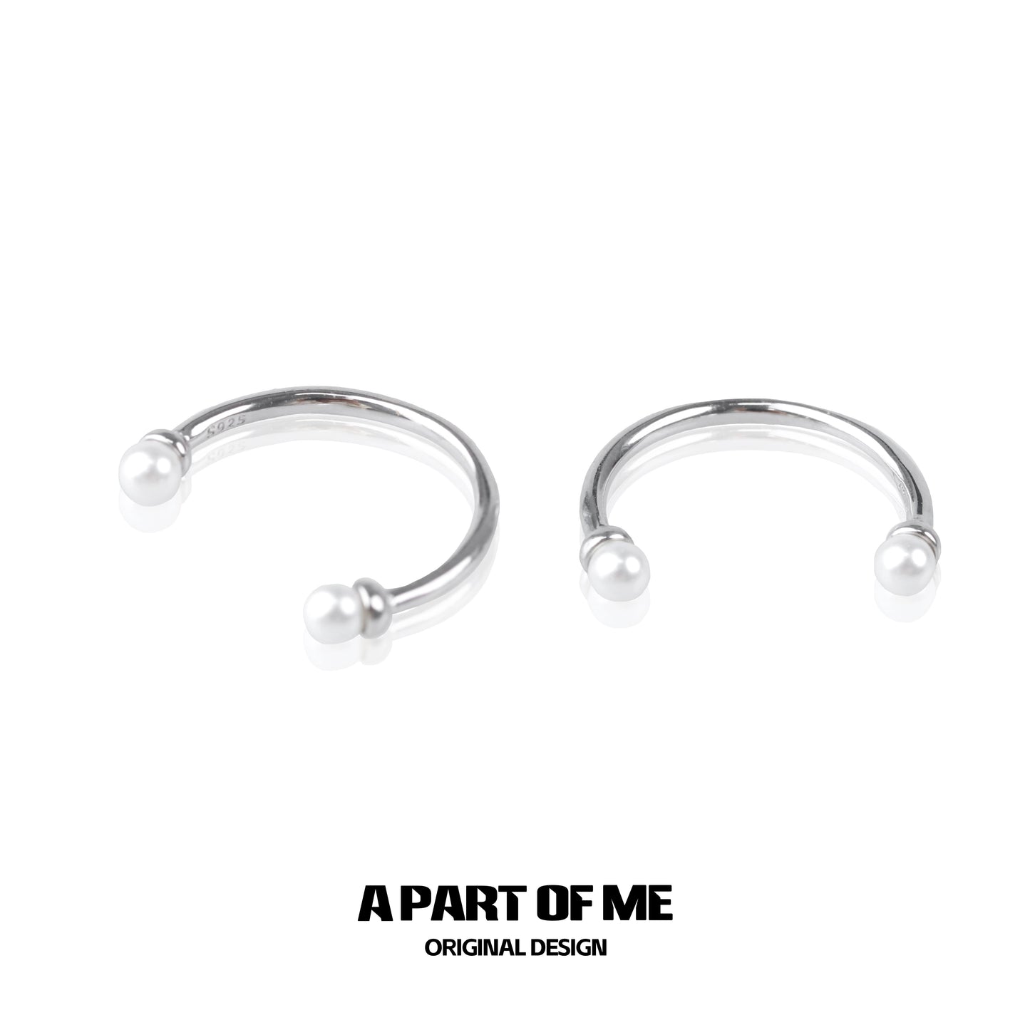 A PART OF ME minimal pearl ring set in silver with elegant design for everyday wear