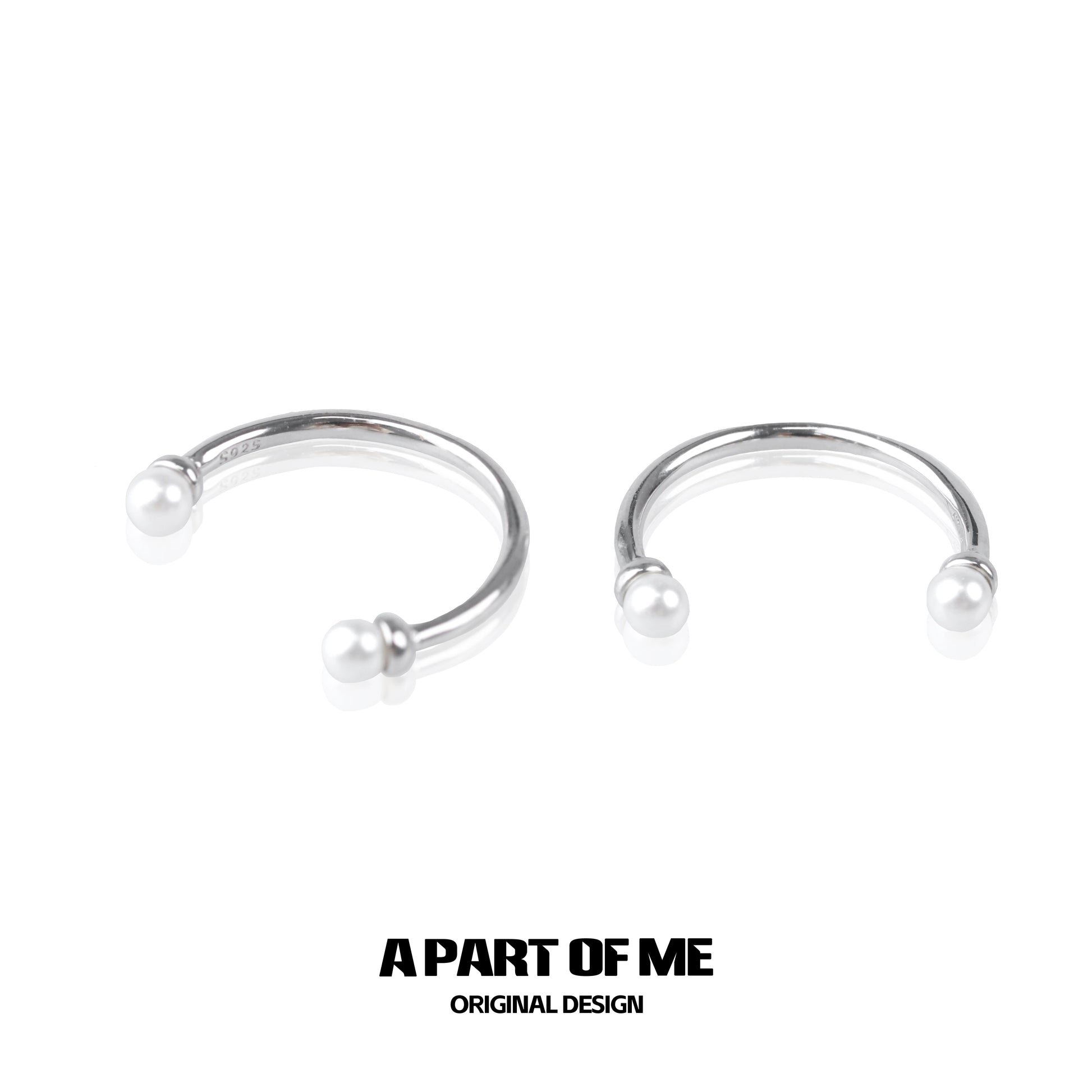 A PART OF ME minimal pearl ring set in silver with elegant design for everyday wear