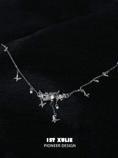 Elegant mint butterfly necklace with shimmering details for a stylish accessory look