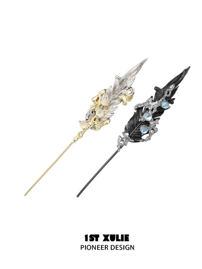 Elegant 1STXULIE mystic feather piercing earring set featuring unique designs and gemstone accents