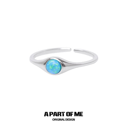 A PART OF ME Opal Color Change Ring in Silver with a Stunning Iridescent Stone