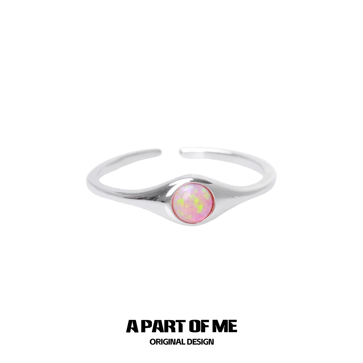 A PART OF ME Opal Color Change Ring with a Silver Band and Colorful Centerstone