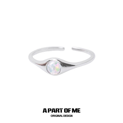 Silver A PART OF ME Opal Color Change Ring with a Unique Iridescent Stone