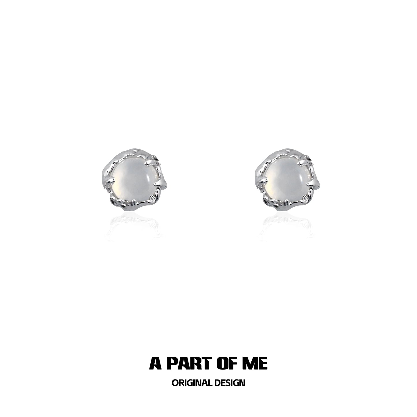 A PART OF ME Agate Stud Earrings with Silver Setting for Elegant Everyday Wear