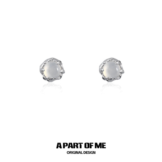 Elegant agate stud earrings with a textured silver setting for a refined look