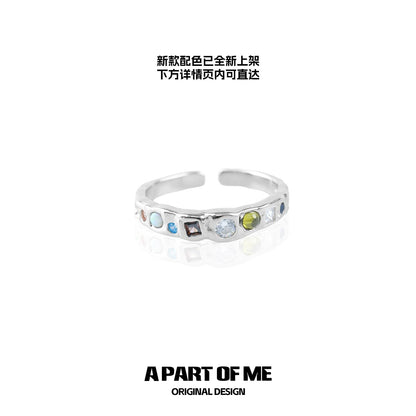 Colorful moonstone ring design featuring various gemstones for a vibrant look