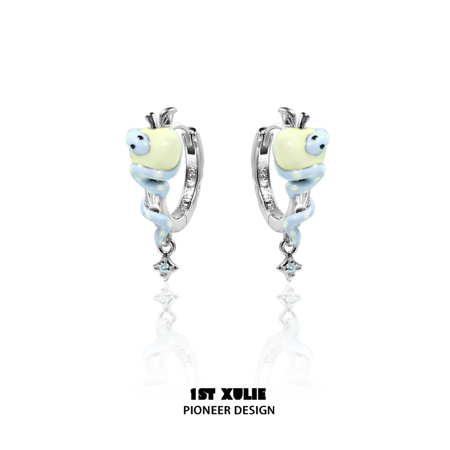 Elegant forbidden apple snake ear clip by 1STXULIE with unique design and sparkling accents