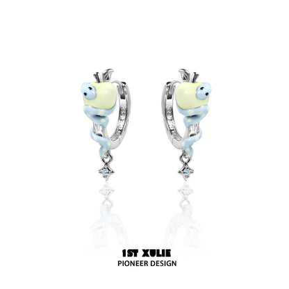 Elegant forbidden apple snake ear clip by 1STXULIE with unique design and sparkling accents