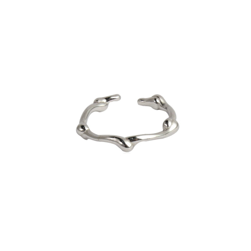 Minimalist silver line art ring featuring an abstract design for modern jewelry lovers