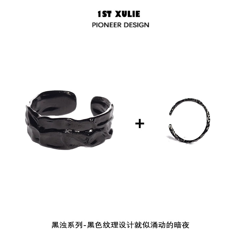 Y2K silver ring featuring a unique textured design for a stylish accessory