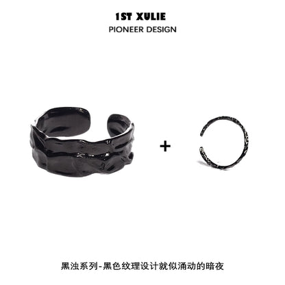 Y2K silver ring featuring a unique textured design for a stylish accessory
