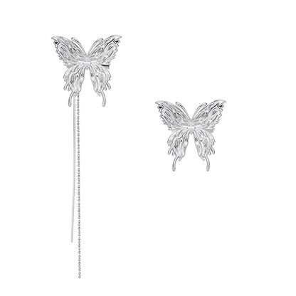Stylish SUN HUNTER punk butterfly ear cuffs in silver for a trendy, edgy look