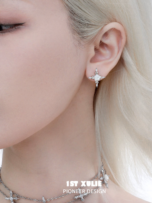 Elegant sacred rose cross earrings designed for a stylish look, perfect for special occasions
