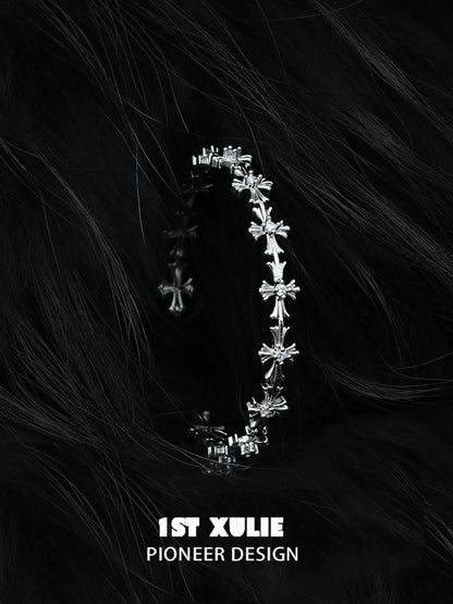 Sleek silver cross bracelet by 1STXULIE with unique design perfect for any outfit