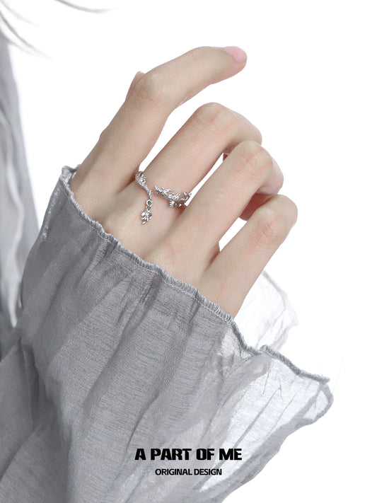 Stylish A PART OF ME silver dragon ring with intricate design showcased on a hand