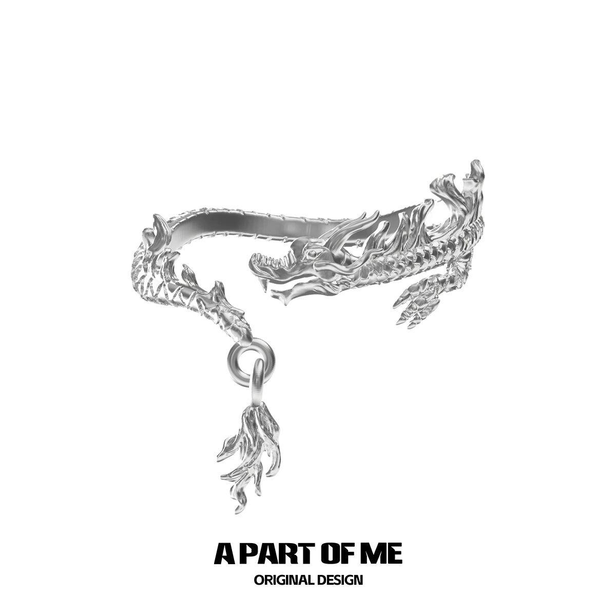 Silver dragon ring by A PART OF ME featuring intricate dragon design for unique style