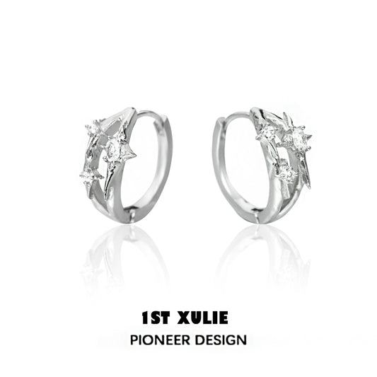 1STXULIE Silver Star Ear Cuff with Shimmering Star Design for Elegant Ear Accessories