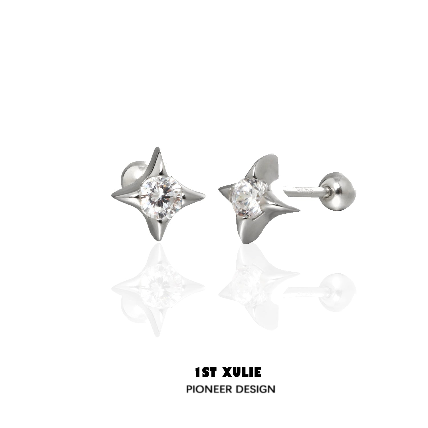 Stylish silver star ear cuff featuring sparkling gemstones for a trendy look