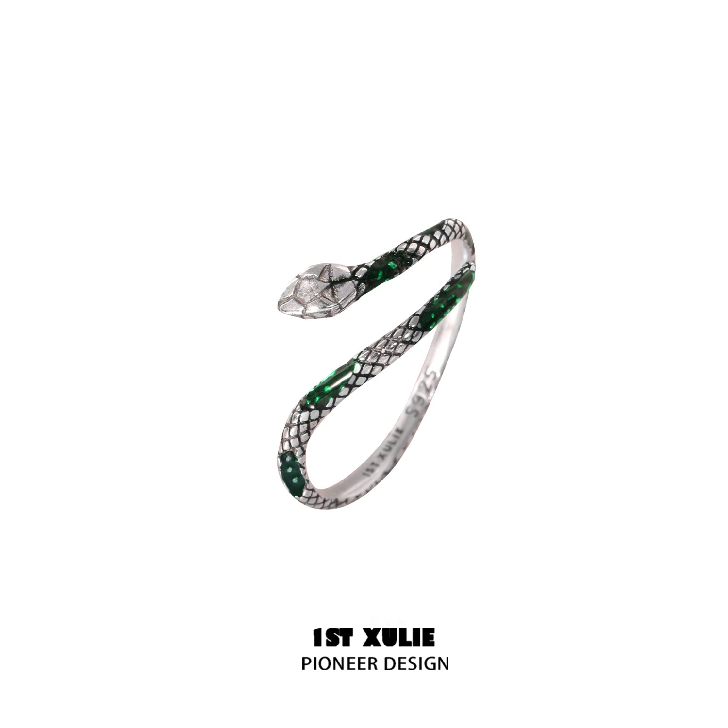 Stunning Slytherin snake couple rings with intricate scales and a sleek design, perfect for lovers