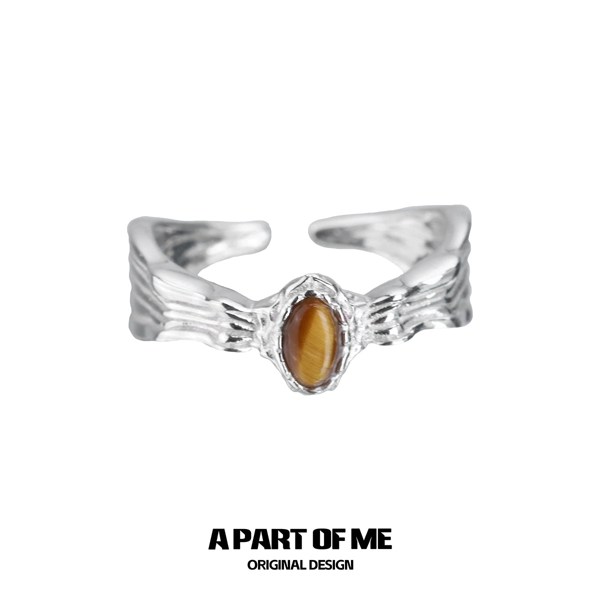 A PART OF ME Tiger Eye Ring for Women featuring a unique design with a polished stone