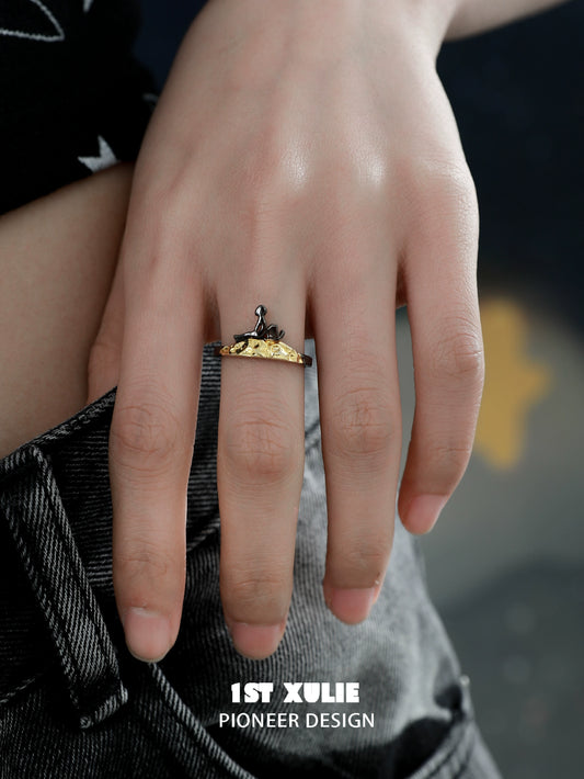 Unique planet ring by 1ST XULIE featuring a stylish design on a model's hand