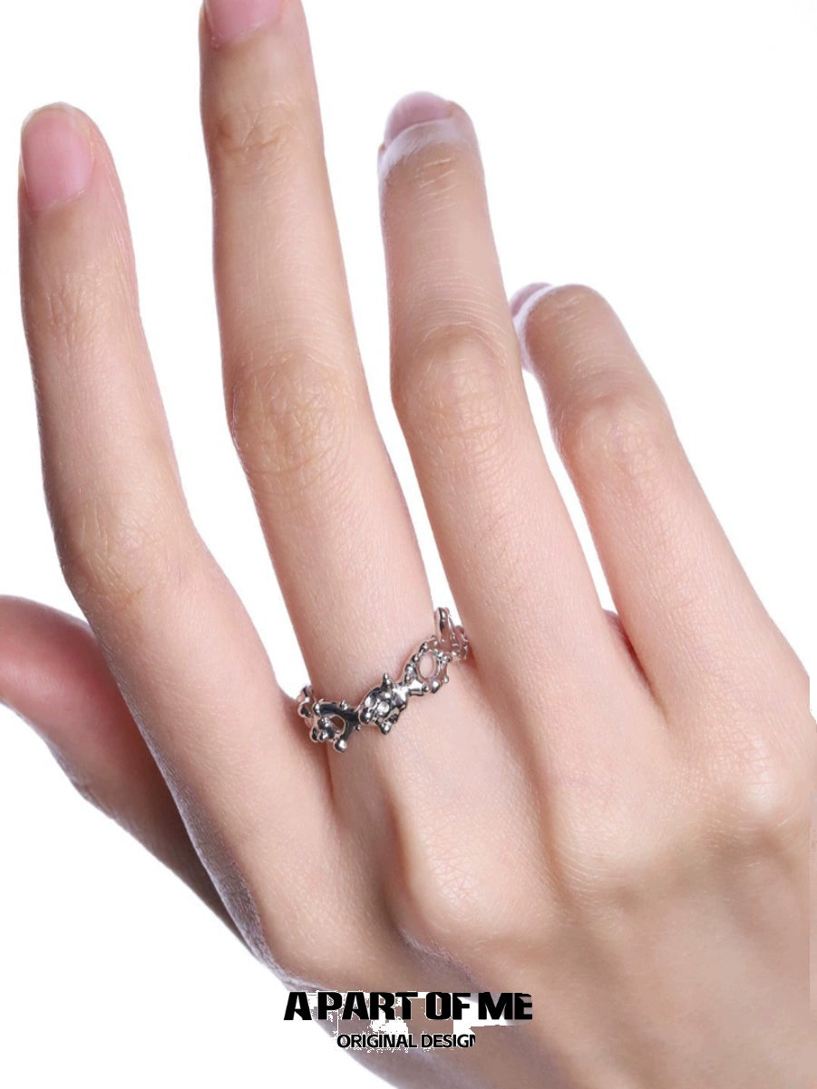 A PART OF ME unique silver ring elegantly worn on a hand showcasing delicate design and style
