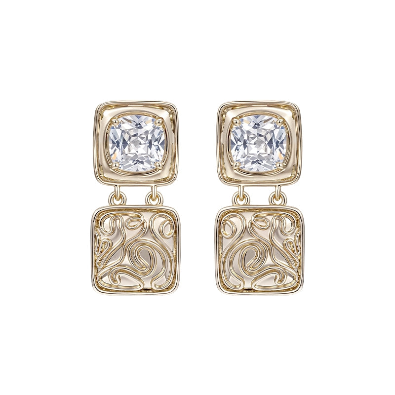 Elegant SUN HUNTER vintage coin earrings with detailed design and sparkling stones