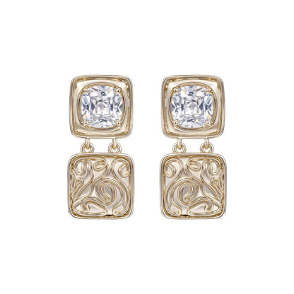 Elegant SUN HUNTER vintage coin earrings with detailed design and sparkling stones