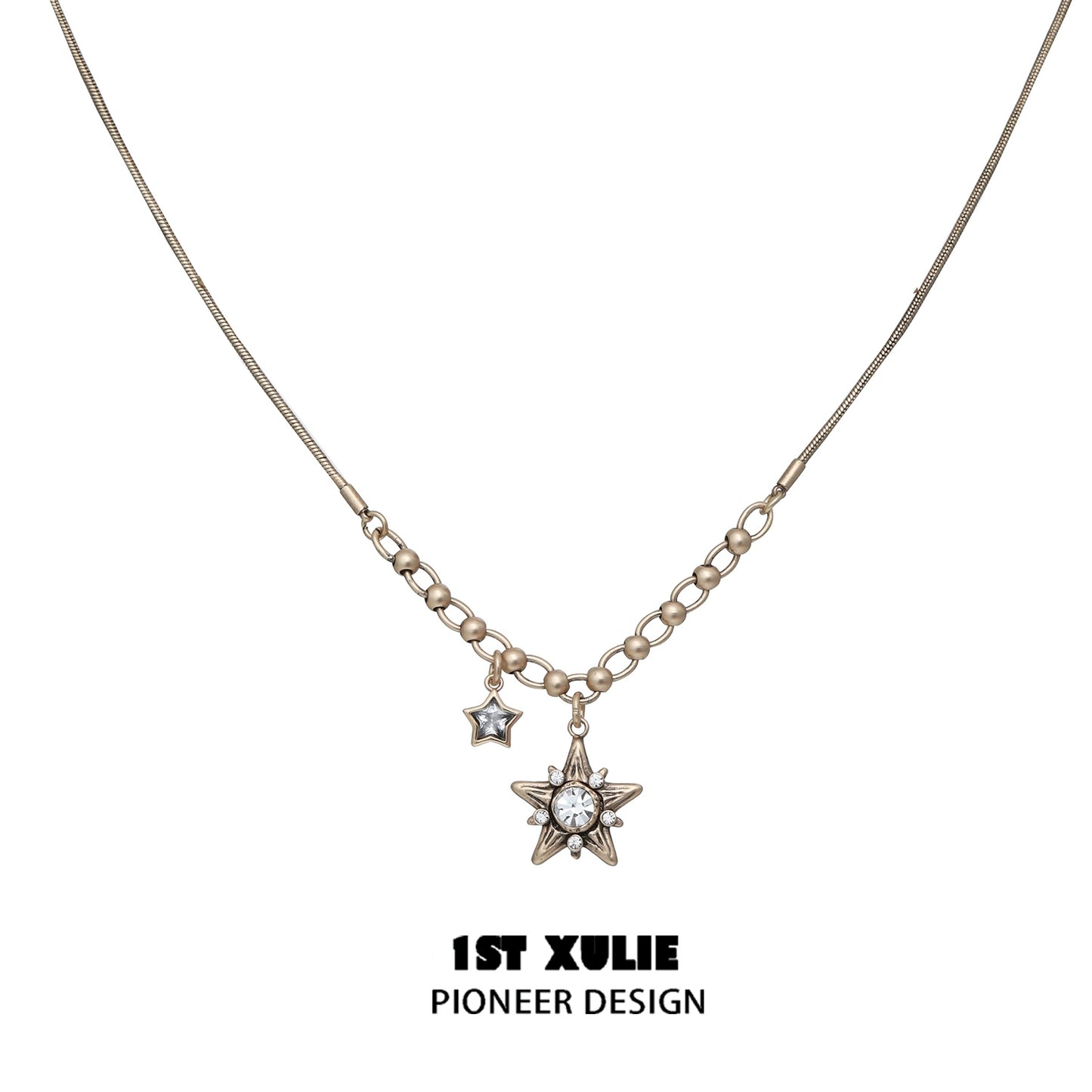 1ST XULIE vintage starlight pendant necklace with star charm and adjustable chain for elegant style