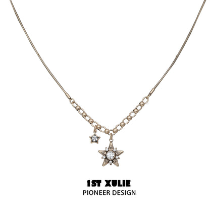 1ST XULIE vintage starlight pendant necklace with star charm and adjustable chain for elegant style