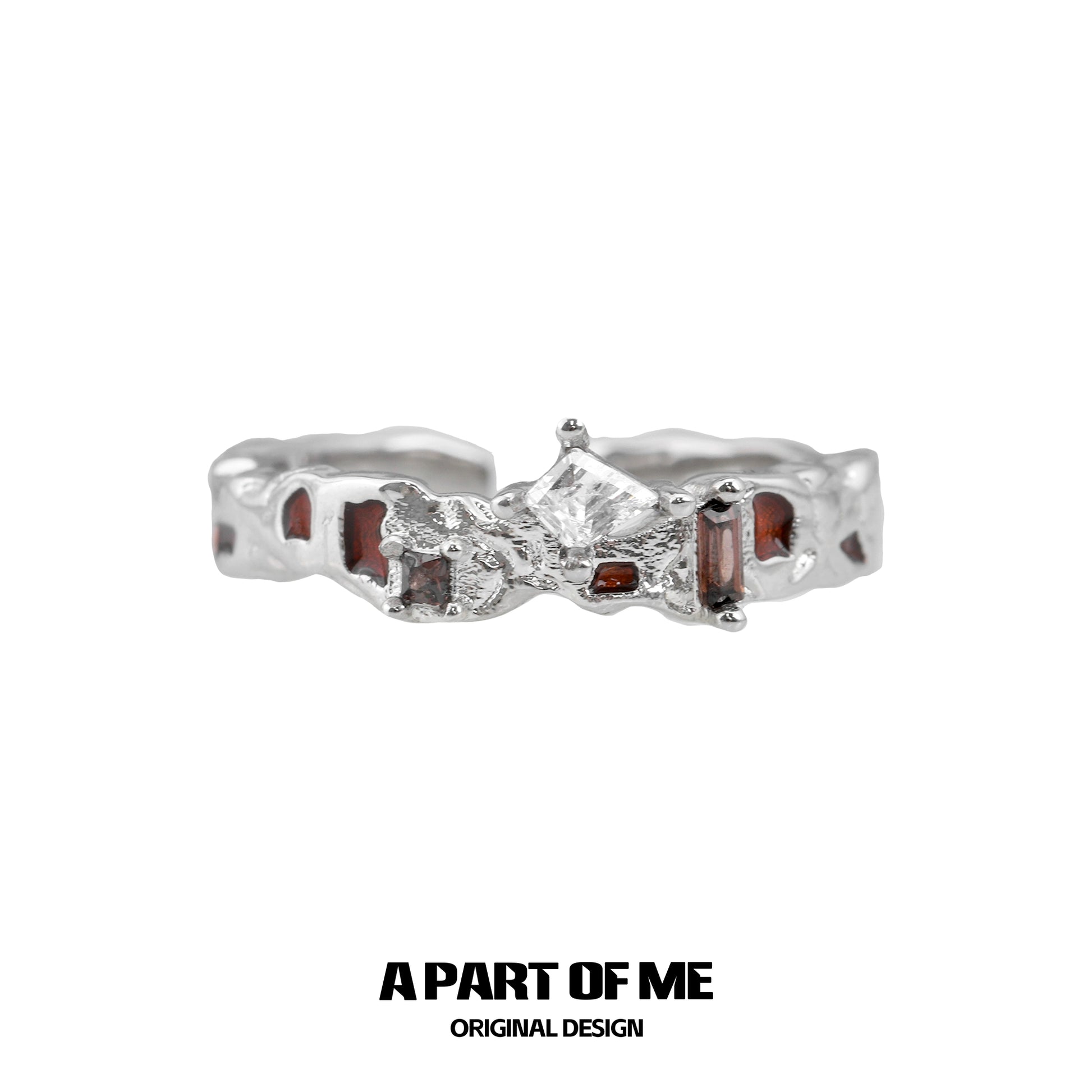 A PART OF ME Wasteland Diamond Ring in Silver with Unique Design and Sparkling Stones