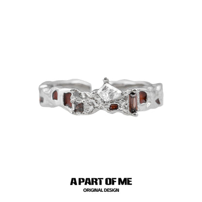 A PART OF ME Wasteland Diamond Ring in Silver with Unique Design and Sparkling Stones