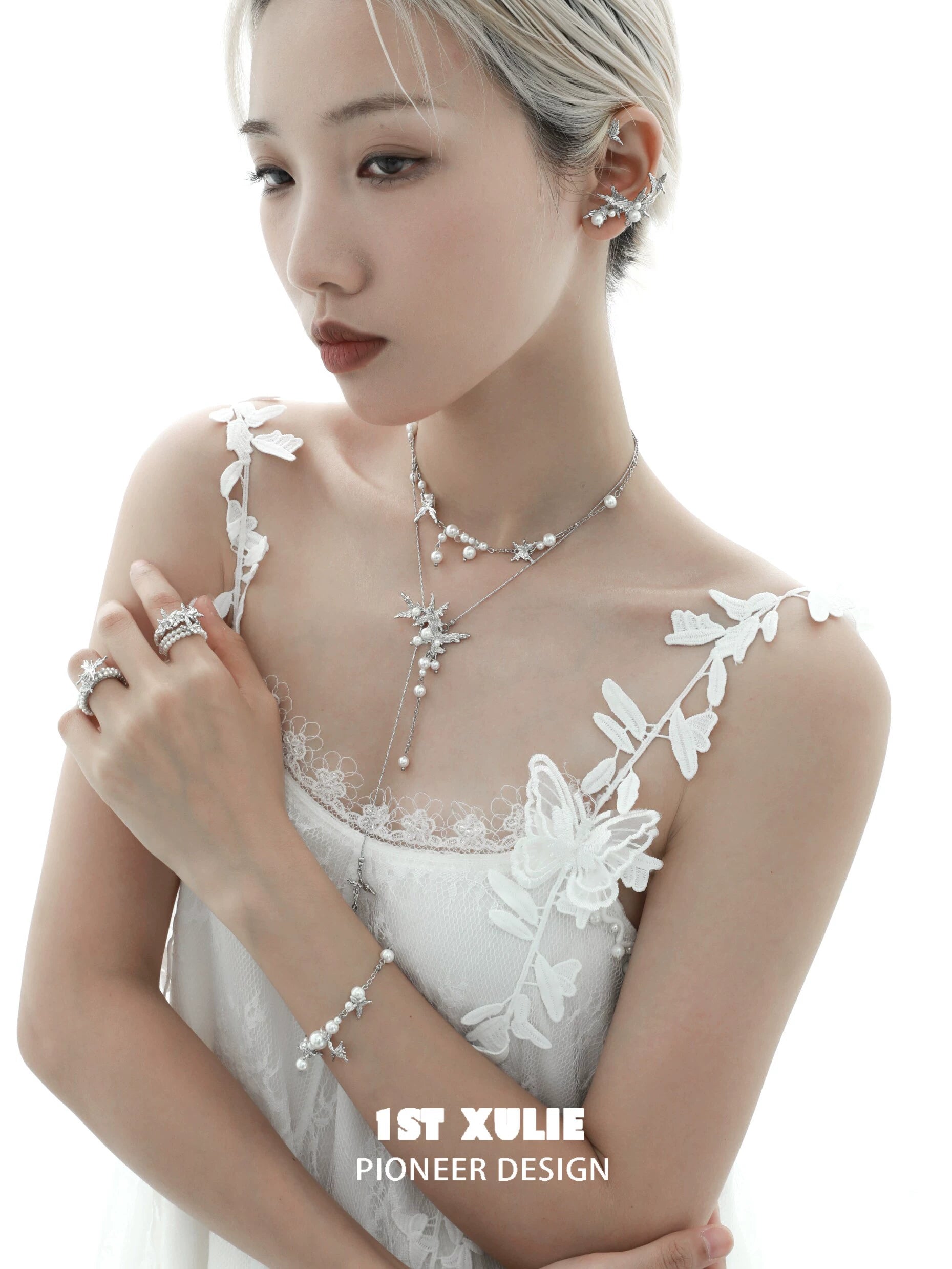 Elegant white butterfly pearl bracelet featuring delicate designs for a stylish look