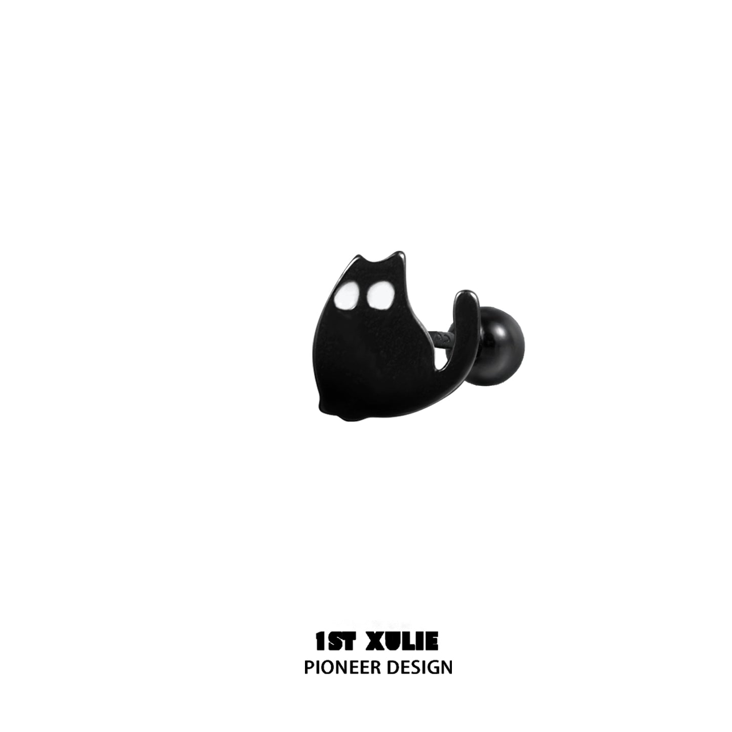 Y2K black cat earrings featuring a playful cat design for trendy fashion lovers