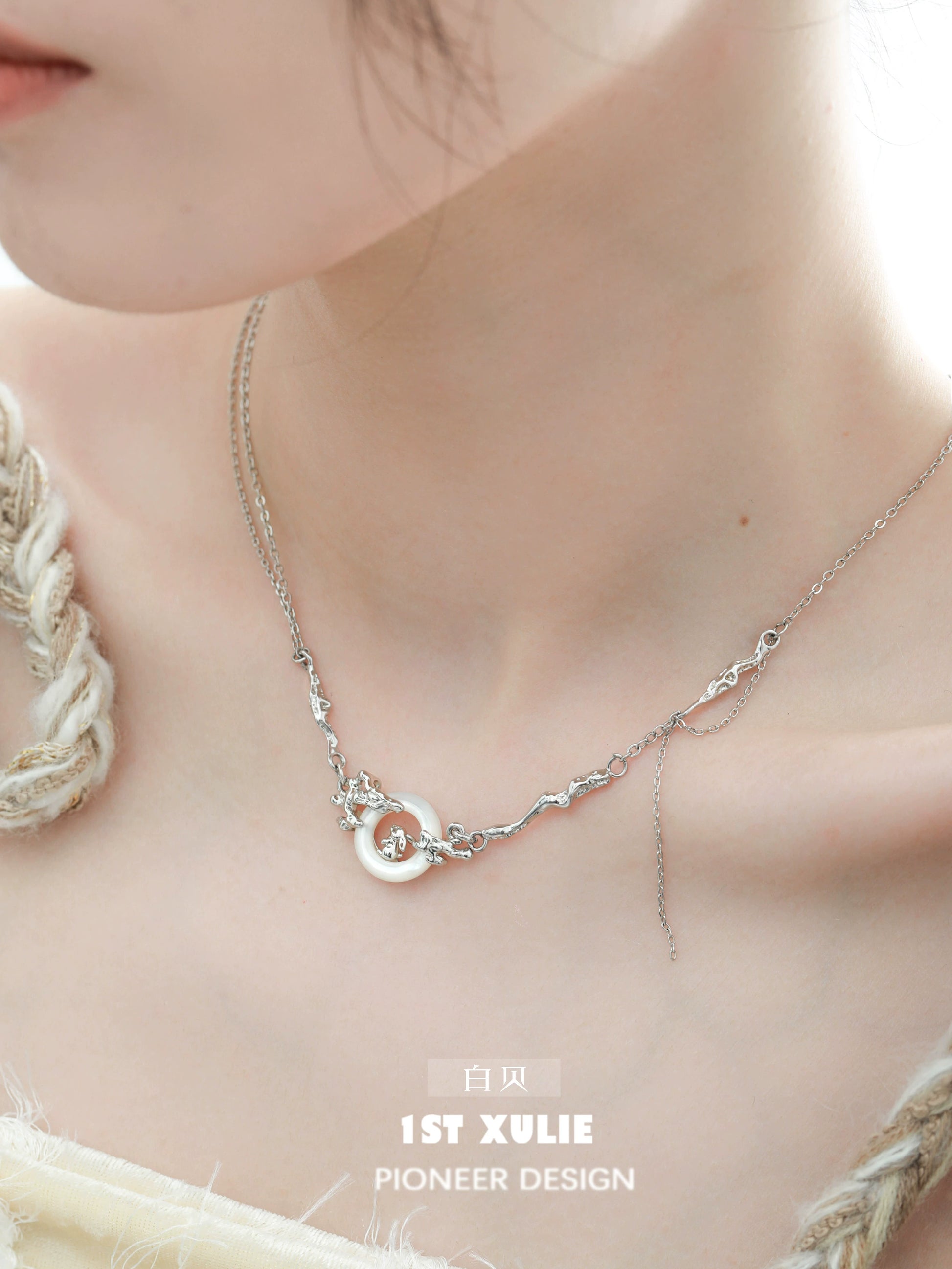 Y2K bunny necklace from 1STXULIE with a unique design and silver finish