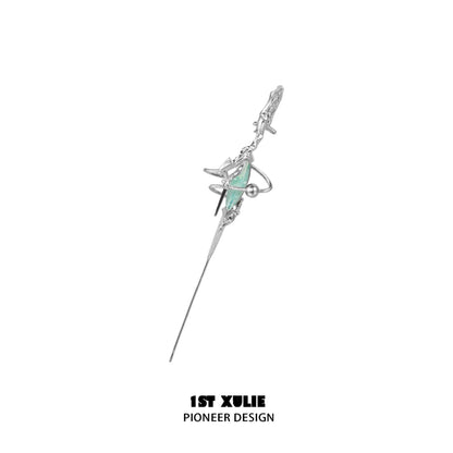 Y2K dream core ear piercing needle with intricate design and mint green accents from 1STXULIE