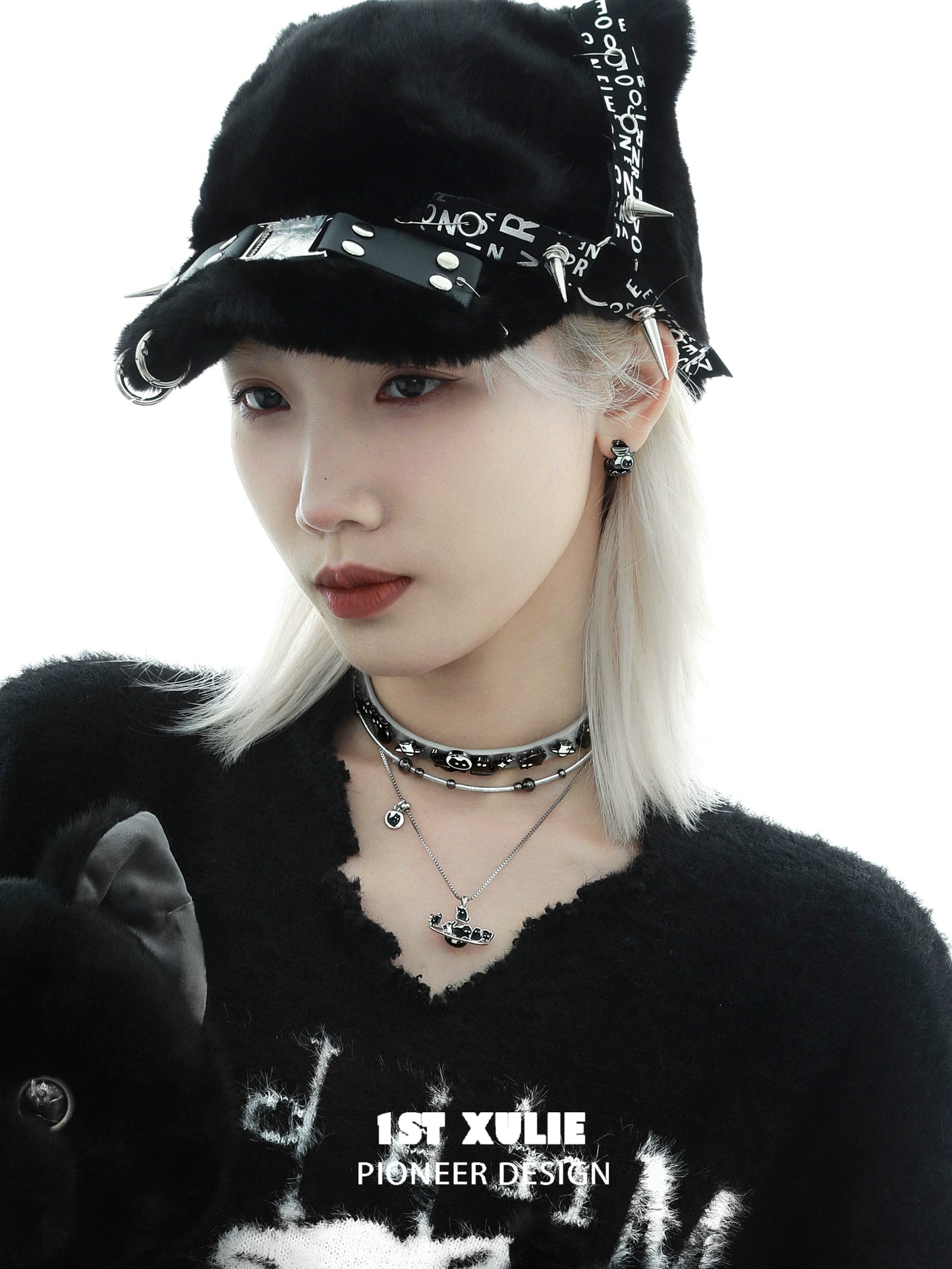 Y2K punk cat earrings with unique design perfect for trendy fashion styles