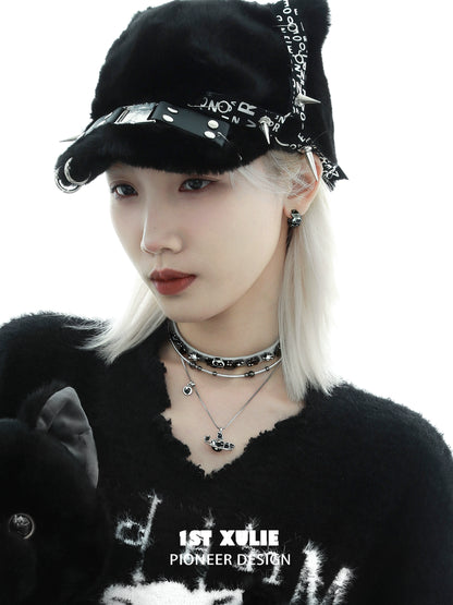 Y2K punk cat earrings with unique design perfect for trendy fashion styles